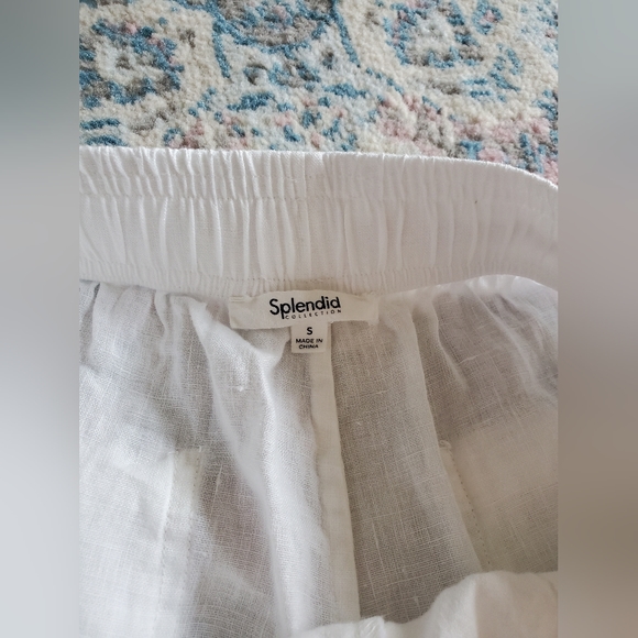 New Splendid Becka 100% Linen Shorts In White Classic Boho Summer Size S Beach - Picture 11 of 16
